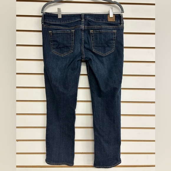 American Eagle Artist Crop Jean Distressed Size 8 EUC Stretch - Picture 4 of 10